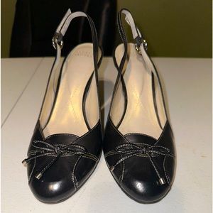 Black Slingback Comfortable Heels!! NEW Never Worn!!